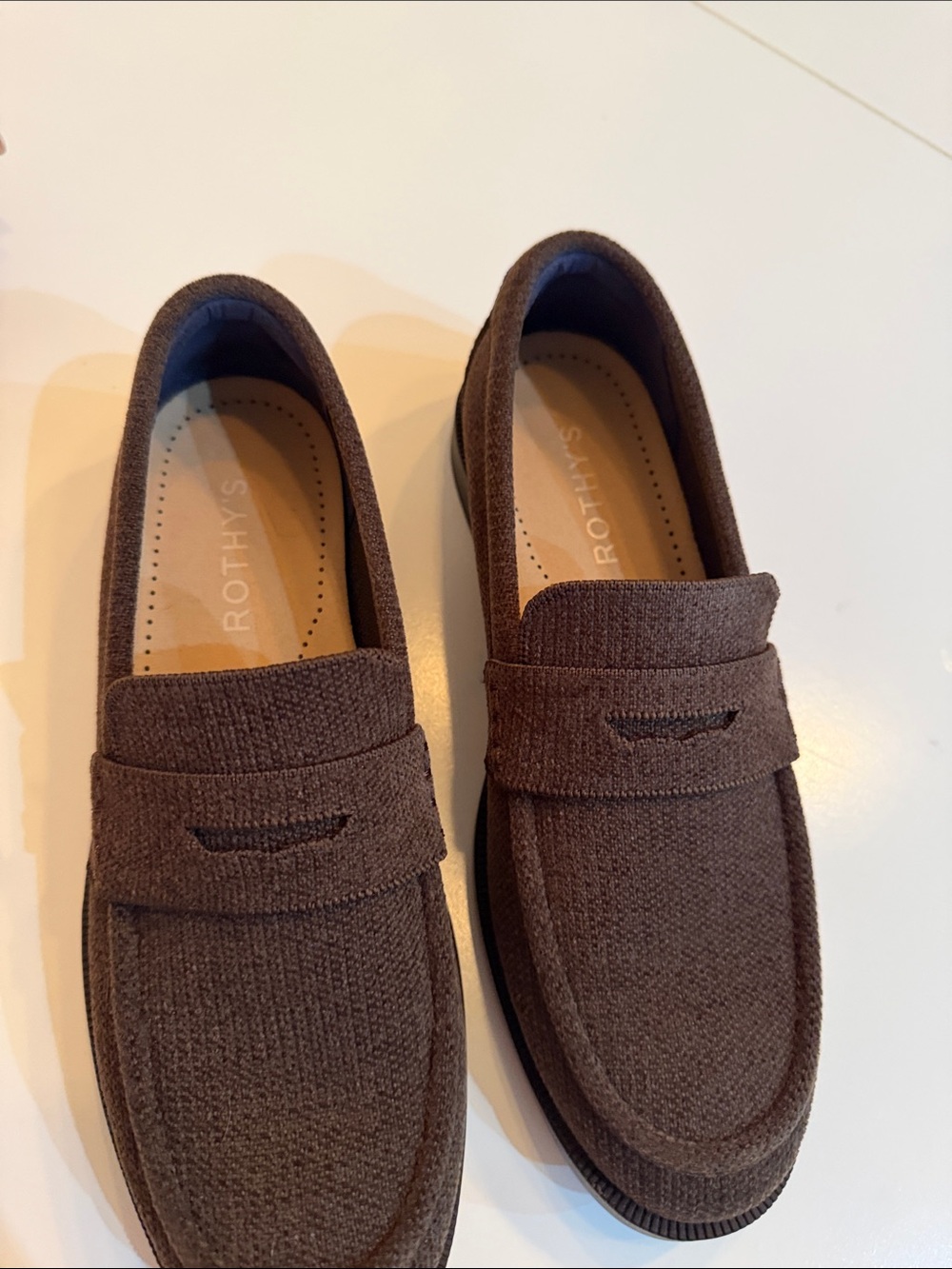 Women’s Rothy’s Brown Knit Penny Loafers - Casual Comfort - Picture 2 of 3